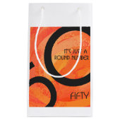 Petit Sac Cadeau Orange 50 Anniversaire de la Décennie (Devant)