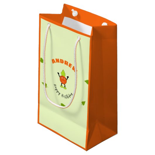 Petit Sac Cadeau Orange drôle (Devant Angle)