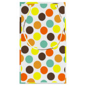 Petit Sac Cadeau Orange, Jaune, Brown, Points Bleus (Dos)