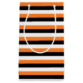 Petit Sac Cadeau Orange, Noir, Blancs (Devant)