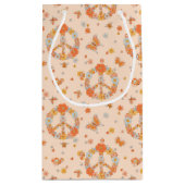 Petit Sac Cadeau Orange Peace Floral (Dos)