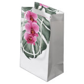 Petit Sac Cadeau Orchidées roses chaudes Aquarelle tropicale Floral (Dos Angle)