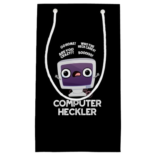 Petit Sac Cadeau Ordinateur Heckler Funny Hacker Pun Dark BG (Devant)