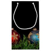 Petit Sac Cadeau Ornements de Noël en noir (Dos)