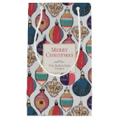 Petit Sac Cadeau Ornements rustiques gris clair Xmas (Devant)