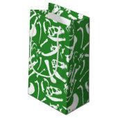 Petit Sac Cadeau Os de dinosaure (vert) (Dos Angle)