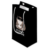 Petit Sac Cadeau Otter Animal Otter Pun Dark BG (Devant Angle)