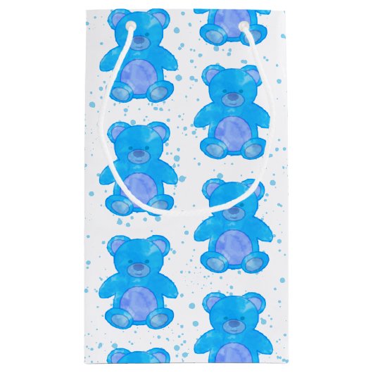 Petit Sac Cadeau Ours bleu Teddy (Dos)