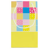 Petit Sac Cadeau Ours d'or à patchwork, Baby shower Merci Favoriser (Dos)