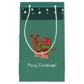Petit Sac Cadeau Ours en peluche avec cadeaux de Noël (Devant)