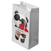 Petit Sac Cadeau Ours Panda mignonne avec Merci Bouquet Rose (Dos Angle)
