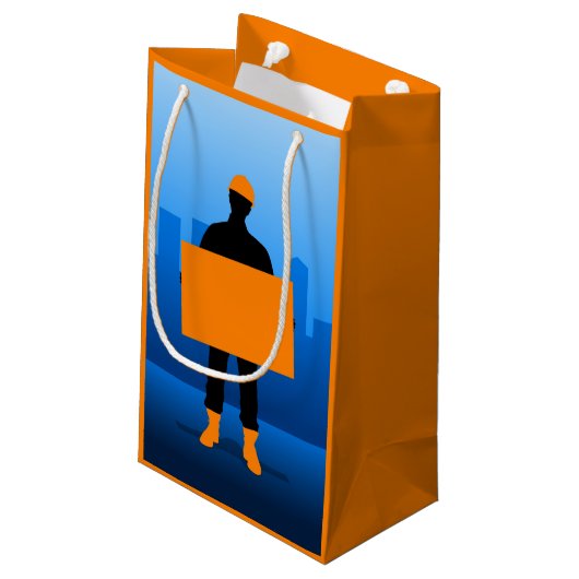 Petit Sac Cadeau Ouvrier du bâtiment (Dos Angle)