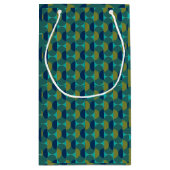 Petit Sac Cadeau Ovales et demi-cercles rétro turquoise (Dos)