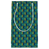 Petit Sac Cadeau Ovales et demi-cercles rétro turquoise (Devant)