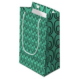 Petit Sac Cadeau Ovales verts à la menthe répétitive