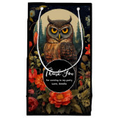 Petit Sac Cadeau Owl at Night with a Full Moon Thank You (Devant)