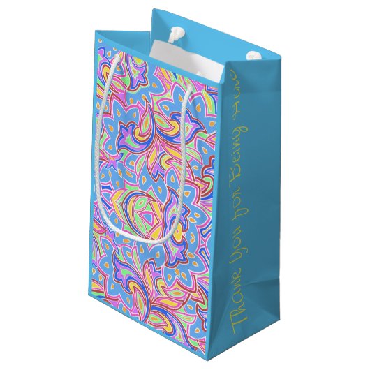 Petit Sac Cadeau Paisley Multi Personnalisé (Dos Angle)