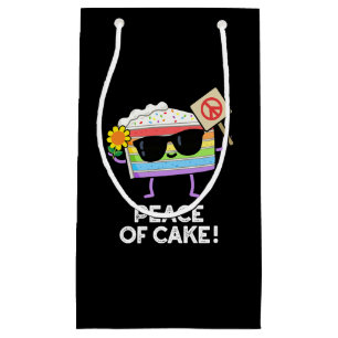 Petit Sac Cadeau Paix Du Gâteau Amusant Pun De Nourriture Dark BG