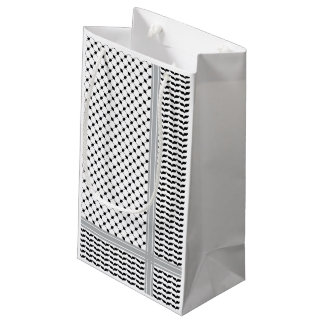 Petit Sac Cadeau Palestinien noir et blanc Keffiyeh