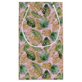 Petit Sac Cadeau Palme tropicale moderne Feuilles Monstera Parties (Dos)