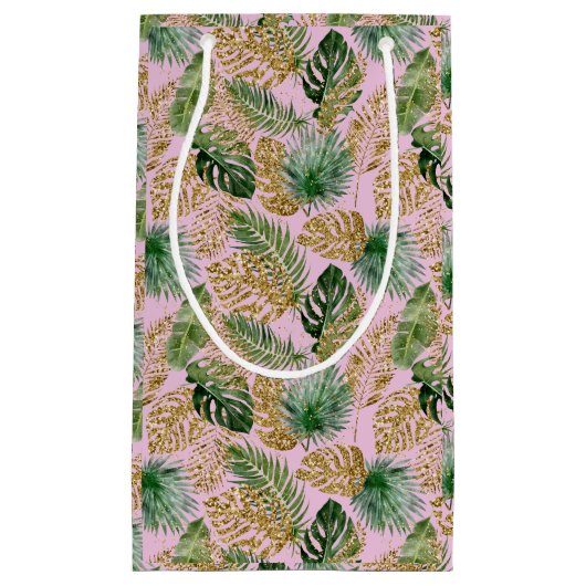 Petit Sac Cadeau Palme tropicale moderne Feuilles Monstera Parties (Devant)