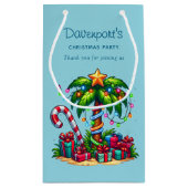 Petit Sac Cadeau Palmier tropical Joyeux Noël (Dos)