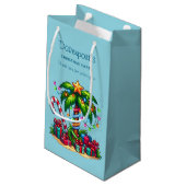 Petit Sac Cadeau Palmier tropical Joyeux Noël (Dos Angle)