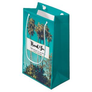 Petit Sac Cadeau Palmiers tropicaux Merci de la partie rétro
