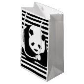 Petit Sac Cadeau Panda et rayures noirs et blancs (Devant Angle)