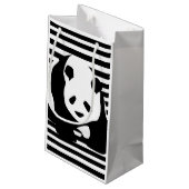 Petit Sac Cadeau Panda et rayures noirs et blancs (Dos Angle)