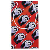 Petit Sac Cadeau Panda Ours Noël Rouge (Dos)