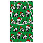 Petit Sac Cadeau Pandas de Noël (Dos)