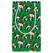 Petit Sac Cadeau Pandas de Noël (Devant)