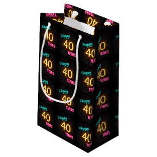 Petit Sac Cadeau Panneau néon en brique pour 40e anniversaire