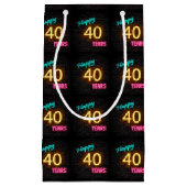 Petit Sac Cadeau Panneau néon en brique pour 40e anniversaire (Devant)