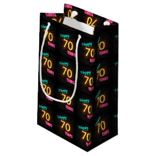 Petit Sac Cadeau Panneau néon en brique pour 70e anniversaire