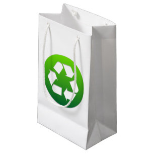 Petit Sac Cadeau Panneau Recyclage vert