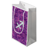 Petit Sac Cadeau Panneau Zodiac Pearl Sagittarius Fuchsia Camo numé (Devant Angle)