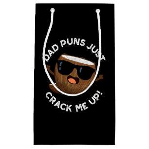 Petit Sac Cadeau Papa Puns M'Accroche Funky Coconut Pun Dark BG