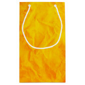 Petit Sac Cadeau PAPIER Arrière - plan TEXTURE - orange jaune + tex (Dos)