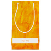 Petit Sac Cadeau PAPIER Arrière - plan TEXTURE - orange jaune + tex (Devant)