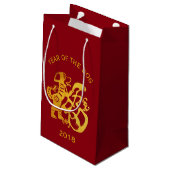 Petit Sac Cadeau Papier-cadeau Gold Chig coupé Chine Nouvel An 2018 (Dos Angle)
