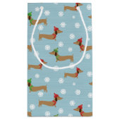Petit Sac Cadeau Papier d'enveloppement de Noël Dachshund Flammes d (Dos)