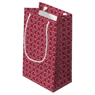 Petit Sac Cadeau Papier peint 4 de damassé
