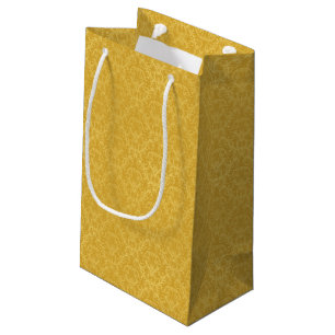 Petit Sac Cadeau Papier peint floral d'or de luxe