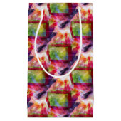 Petit Sac Cadeau Papier peint vert et rouge abstrait (Devant)