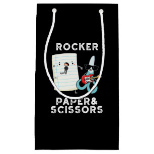 Petit Sac Cadeau Papier Rocker Et Ciseaux Drôle Jeu Jeu Pun Dark BG