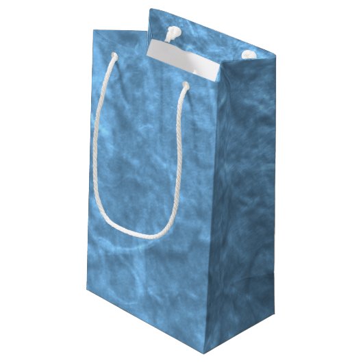 Petit Sac Cadeau Papier texturé bleu clair (Dos Angle)