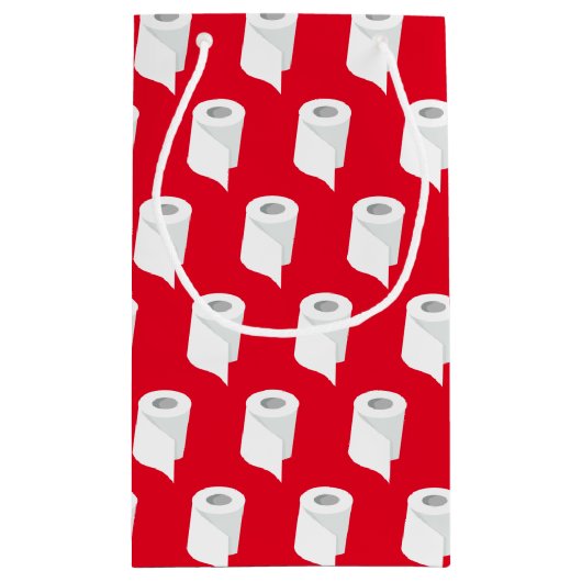 Petit Sac Cadeau Papier Toilet Roll Funny Quarantine Thème Rouge (Dos)