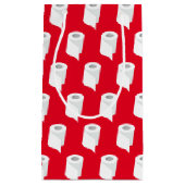Petit Sac Cadeau Papier Toilet Roll Funny Quarantine Thème Rouge (Devant)